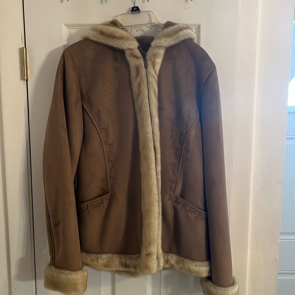 Sonoma faux fur faux suede coat. Size M